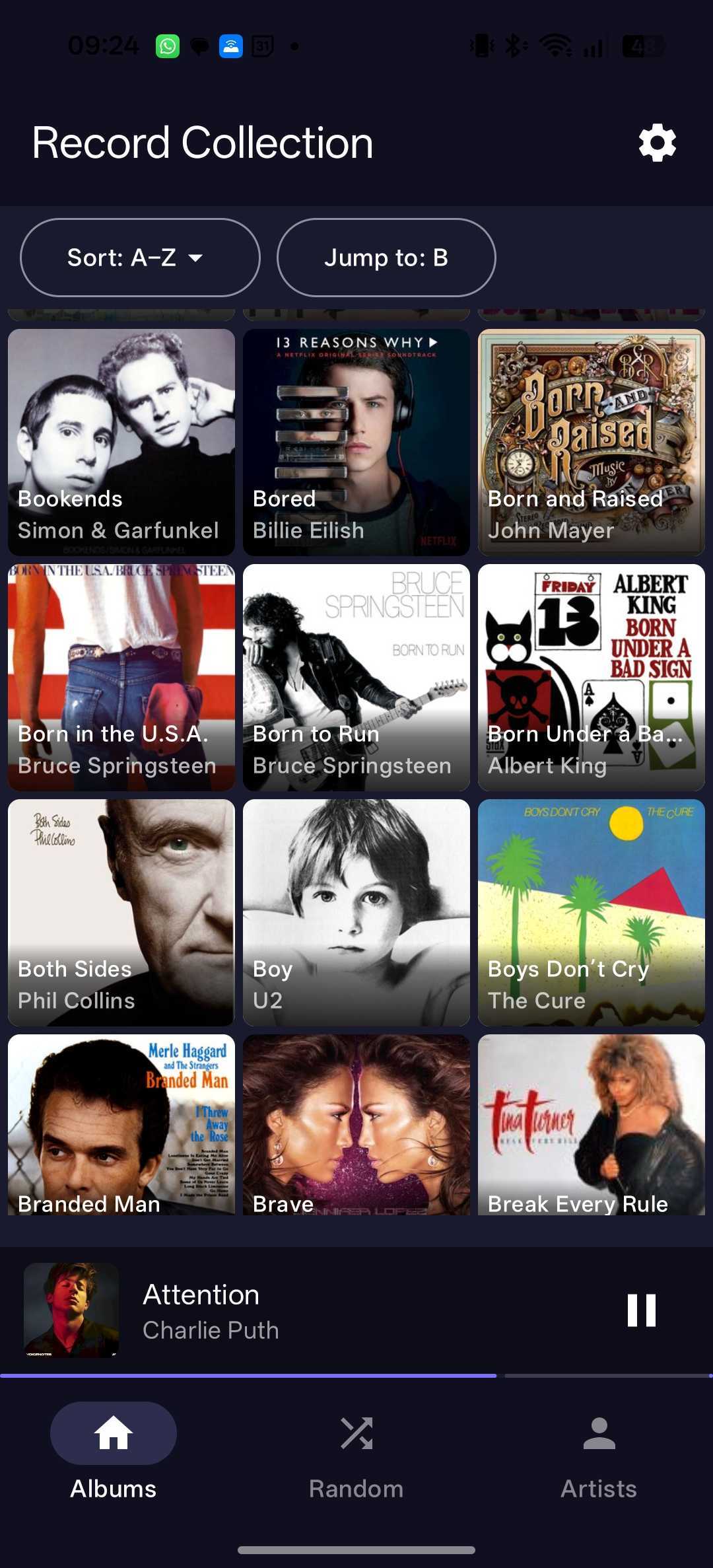 Album grid browse view